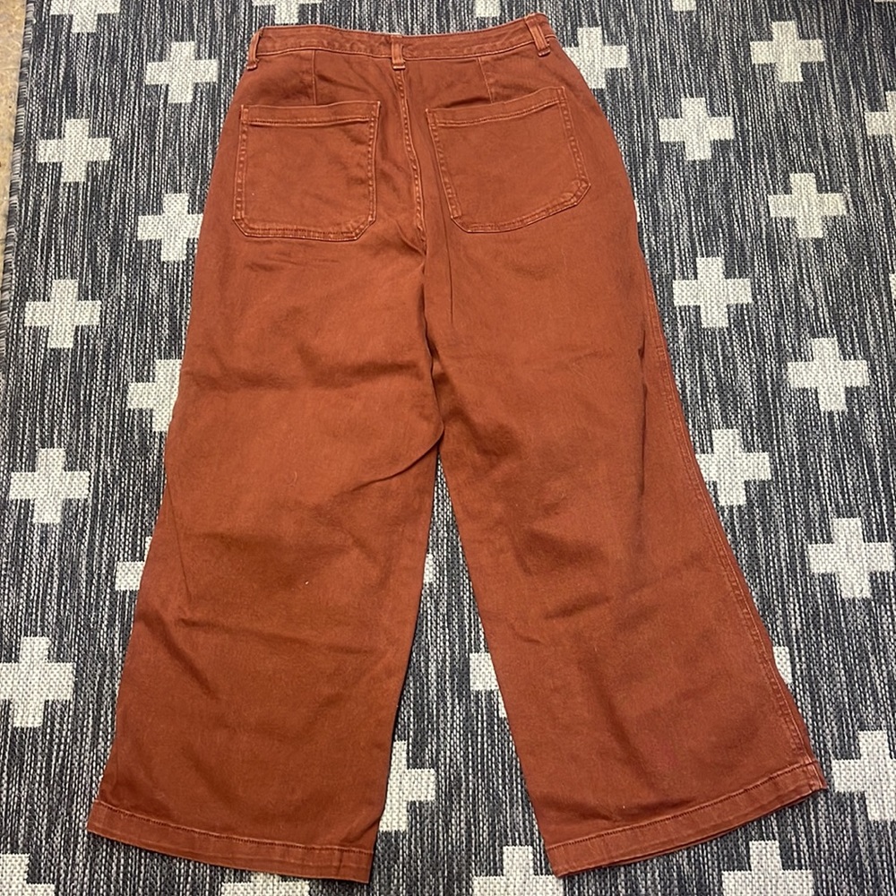 Universal Thread Size 10 Burnt Orange cropped wide leg jeans - Picture 4 of 4